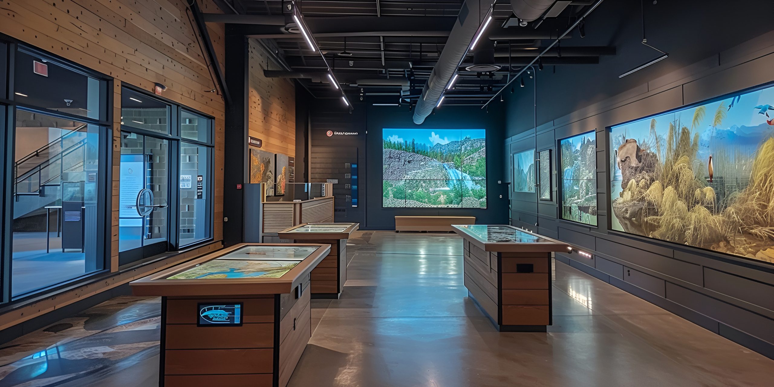 A view of the Museum of the Great Lakes, showcasing exhibits related to the region’s maritime history and culture